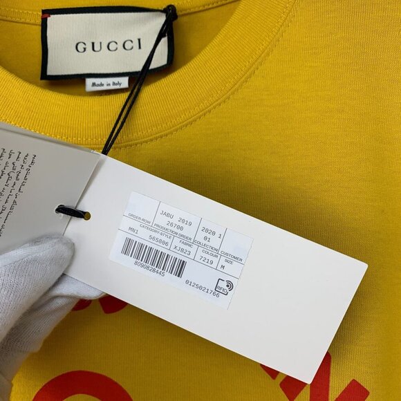 NWT Gucci anchor print oversized T-shirt In Yellow Size M - Picture 12 of 14